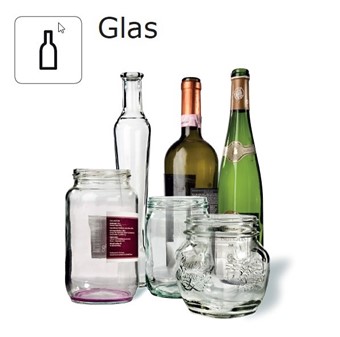 Glasflasker.
Syltetøjsglas.
konservesglas.
Vinflasker.
Skår fra flasker.
Skår fra konservesglas